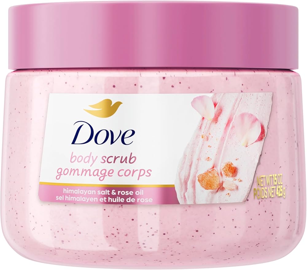 CREMA DOVE BODY SCRUB HIMALAYAN SALT & ROSE OIL 15 OZ