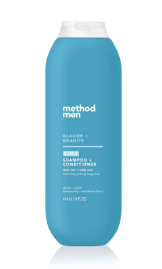 METHOD MEN GLACIER + GRANITE 2 IN 1 SHAMPOO + CONDITIONER 414ML