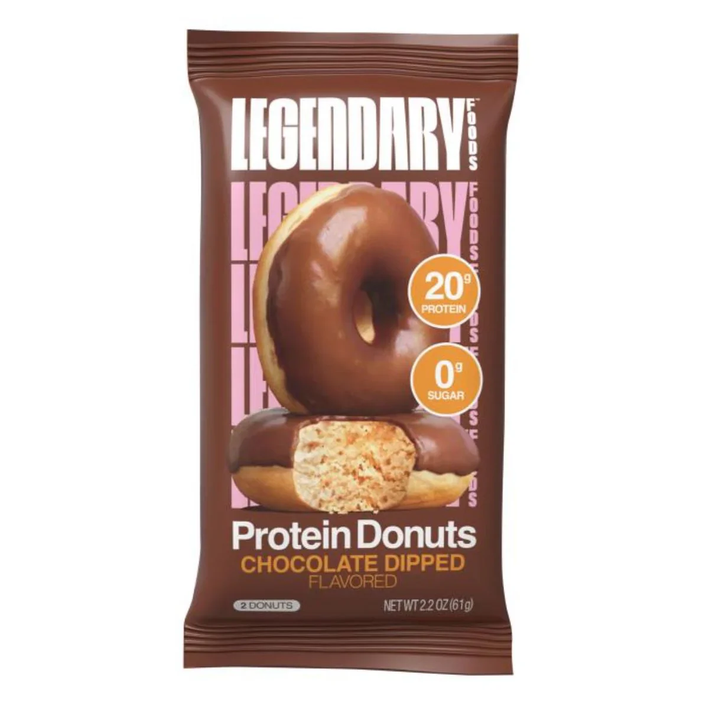 LEGENDARY FOODS CHOCOLATE DIPPED PROTEIN DONUTS 22G 2.4 OZ