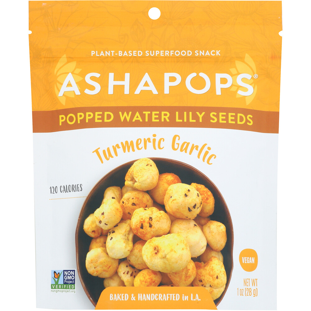 CRUNCHY & PUFFED SNACK ASHAPOPS TURMERIC GARLIC 28 G