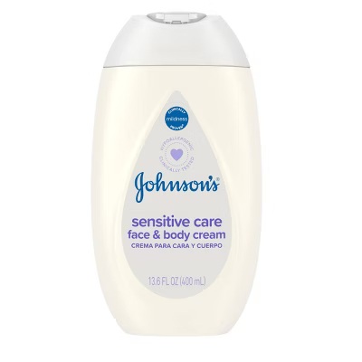 JOHNSONS SENSITIVE CARE FACE & BODY CREAM LIGHTLY SCENTED 400ML