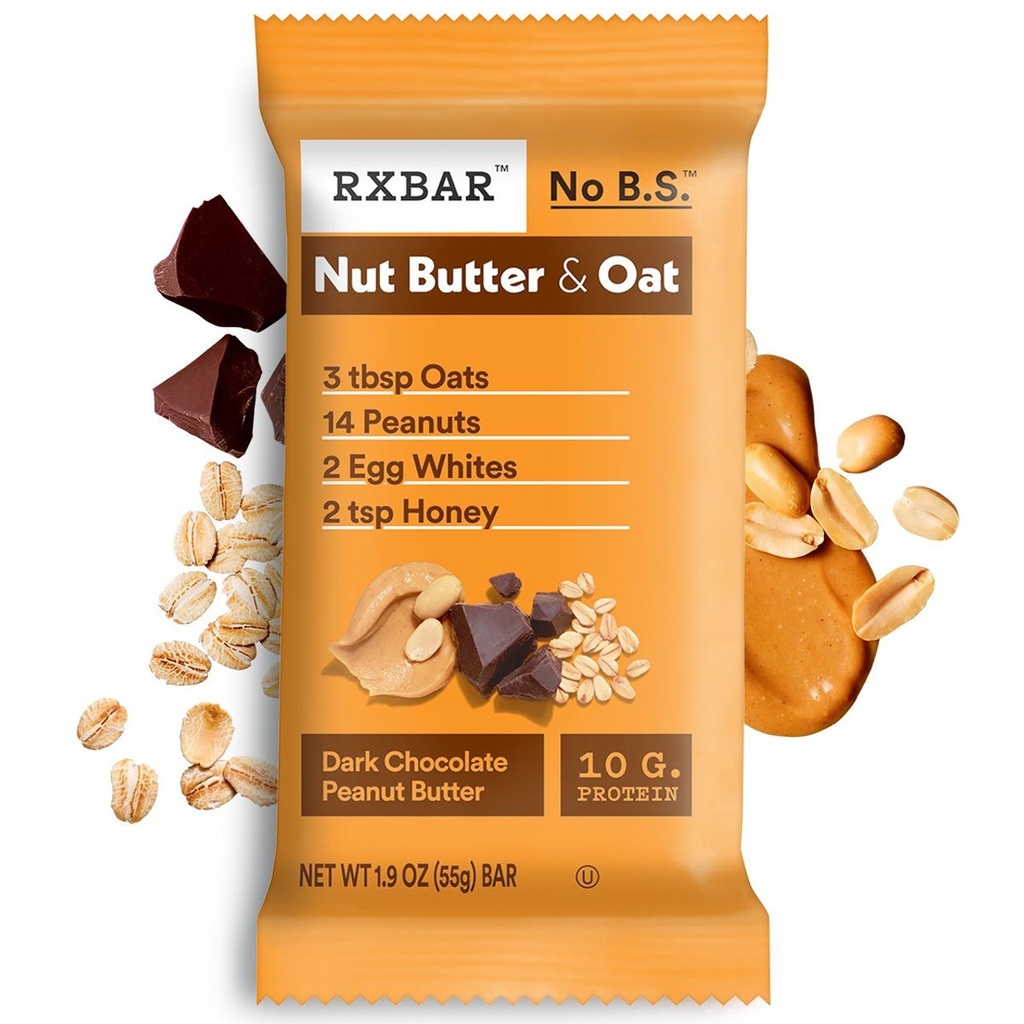 RXBAR NO B.S DARK CHOCOLATE PEANUT BUTTER 10G PROTEINA BARRA PROTEICA 55G