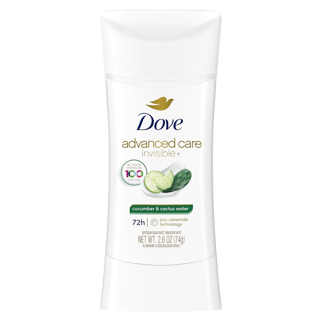 DESODORANTE DOVE ADVANCE CARE INVISIBLE + CUCUMBER 74 GR