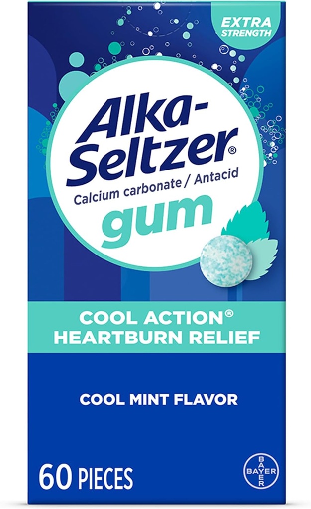 ALKA SELTZER GUM COOL MINT FLAVOR 60 PIECES