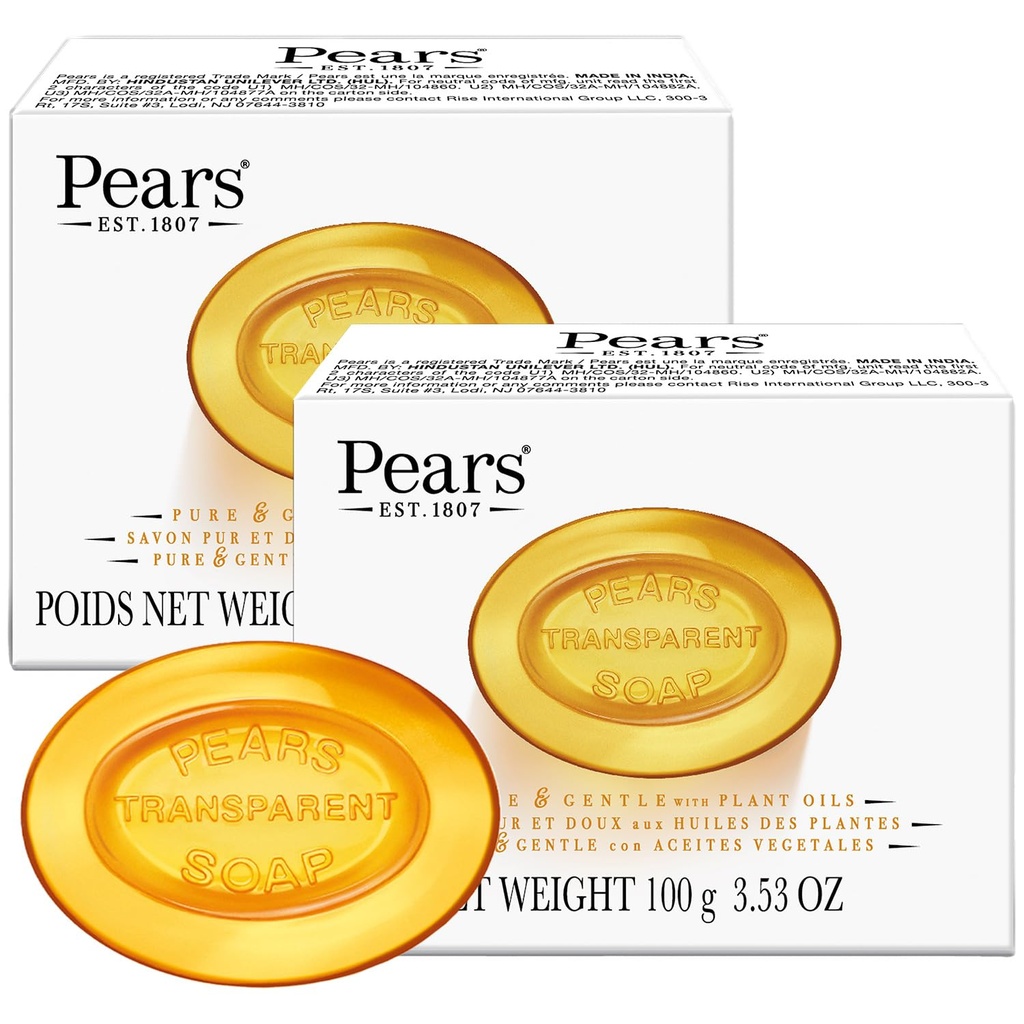 JABON EN BARRA PEARS TRANSPARENTE PLANT OILS 100 G