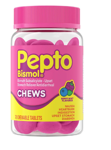 PEPTO BISMOL CHEWABLES BERRY MINT FLAVORED 70 CHEWABLE TAB