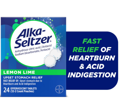 ALKA SELTZER EFERVESCENTE LEMON LIME 24 TAB