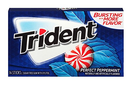 CHICLE TRIDENT PERFECT PEPPERMINT 14 STICKS