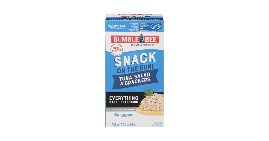 SNACK ON THE RUN TUNA SALAD & CRACKERS BAGEL SEASONING BUMBLE BEE 100 G
