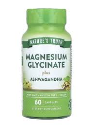 MAGNESIUM GLYCINATE PLUS ASHWAGANDHA 150 - 1,500 MG NATURES TRUTH 60 CAP
