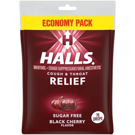 HALLS RELIEF SUGAR FREE BLACK CHERRY X 70 DROPS