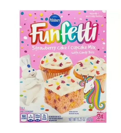 FUNFETTI STRAWBERRY CAKE & CUPCAKE MIX PILLSBURY 432G