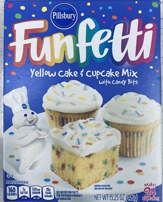 FUNFETTI YELLOW CAKE & CUPCAKE MIX PILLSBURY 432G