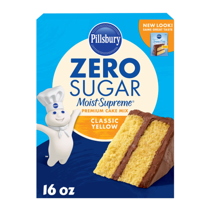 ZERO SUGAR MOIST SUPREME PREMIUM CAKE MIX PILLSBURY 454G