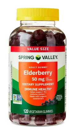 ELDERBERRY 50MG X 120 GUMMIES SPRING VALLEY