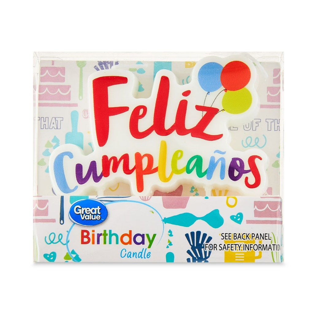 BIRTHDAY CANDLES FELIZ CUMPLEAÑOS GREAT VALUE