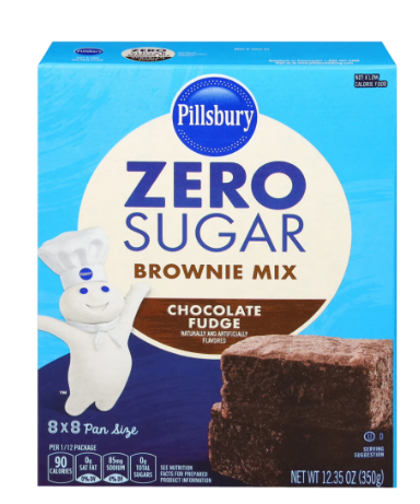ZERO SUGAR BROWNIE MIX CHOCOLATE FUDGE PILLSBURY 350 G