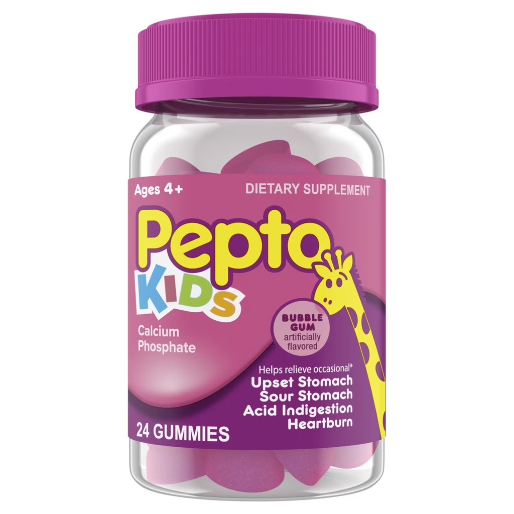 PEPTO BISMOL GUMMIES BUBBLE GUM 24 GUMMIES