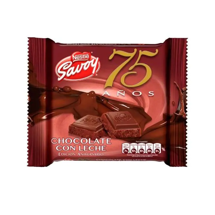 CHOCOLATE SAVOY CON LECHE 75 ANIVERSARIO CARRE 100 GR