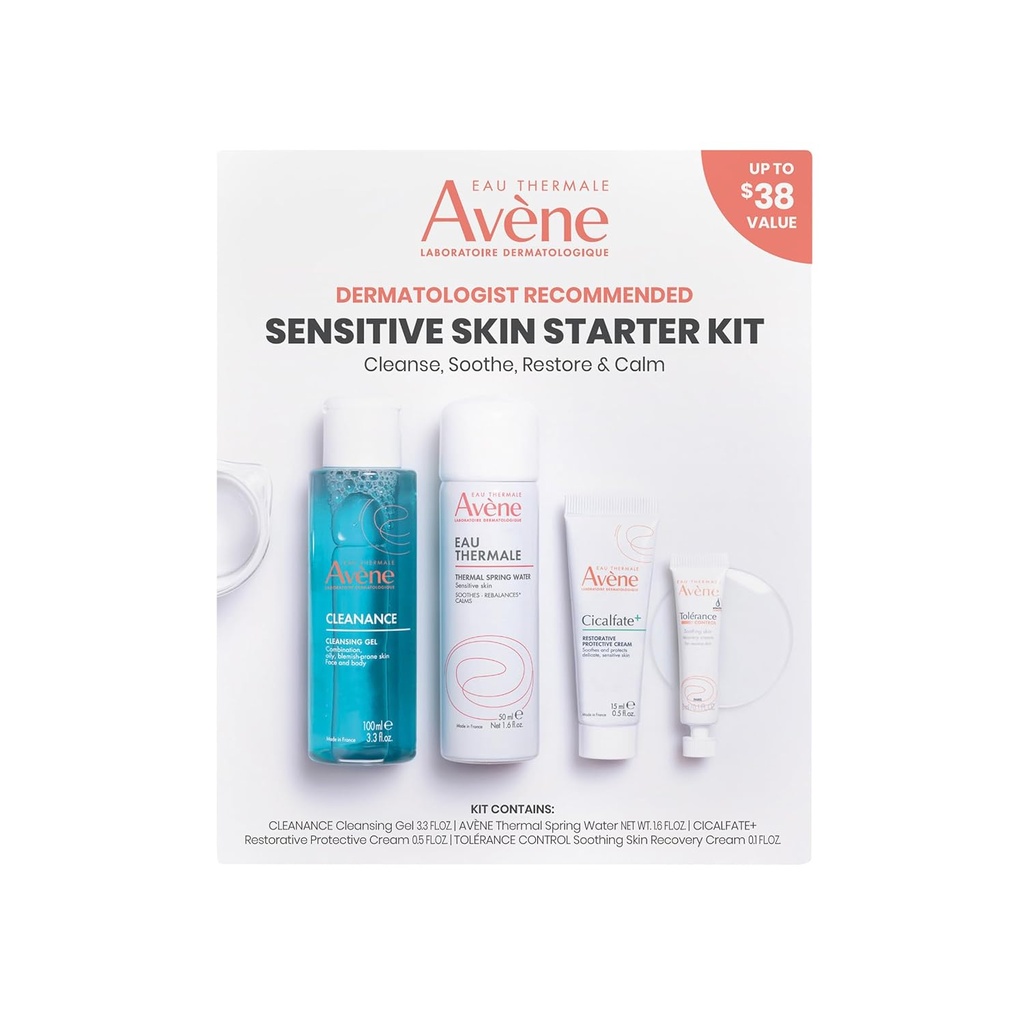 SENSITIVE SKIN STARTER KIT / CLEASE, SOOTHE, RESTORE & CALM AVENE