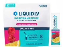 ELECTROLITE DRINK MIX RASBERRY LEMONADE SUGAR FREE 30 STICKS LIQUID I.V