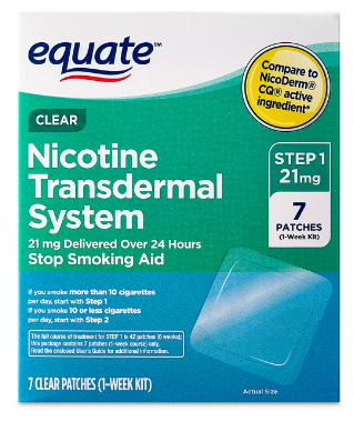 EQUATE NICOTINE TRANSDERMAL SYSTEM STEP 1 21MG X 7 PATCHES
