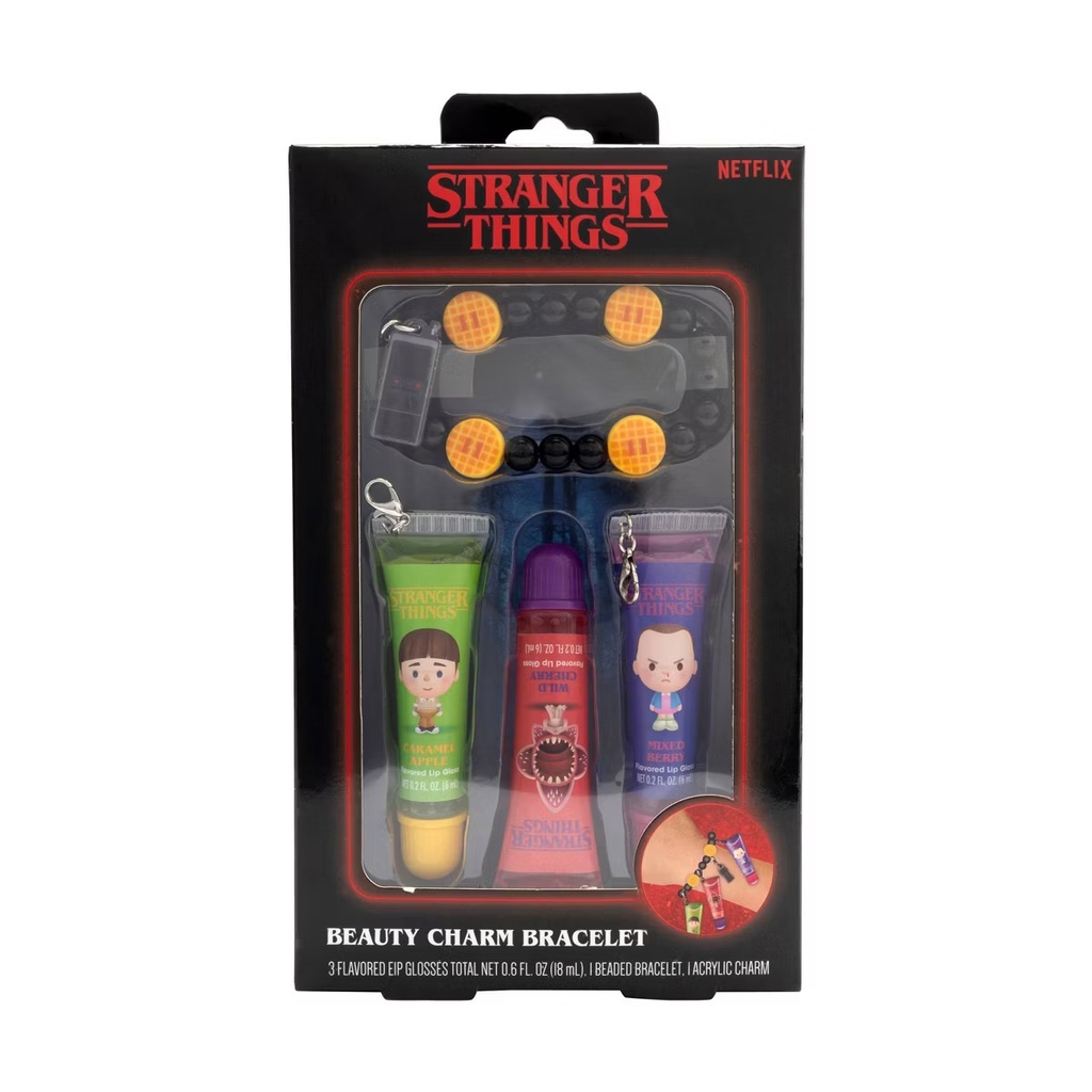 STRANGER THINGS 3 EIP GLOSSES & 1 BEADED BRACELET 18 ML
