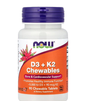 D3 + K2 5000 IU D3 + 90 MCG K2 x 90 CHEWABLES NOW