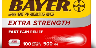 ASPIRIN EXTRA STRENGTH FAST PAIN RELIEF 500 MG 100 CAP BAYER