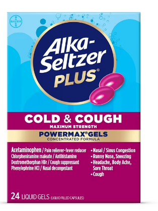 ALKA -SELTZER PLUS COLD & COUGH MAXIMUM STRENGTH POWERMAX GELS 24 CAP