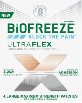 PARCHES DE LIDOCAINA DE MAXIMA RESISTENCIA 4 UNID BIOFREEZE