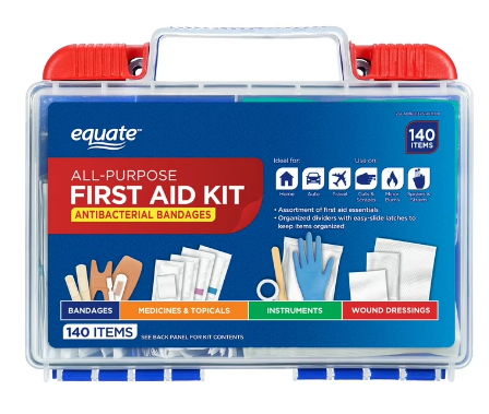FIRST AID KIT PRIMEROS AUXILIOS 140 CT EQUATE