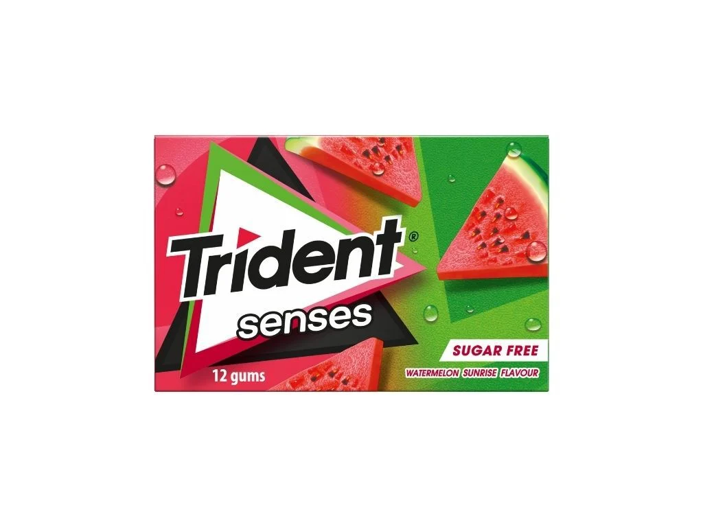 TRIDENT SENSES SUGAR FREE WATERMELON SUNRISE 12 GUMS