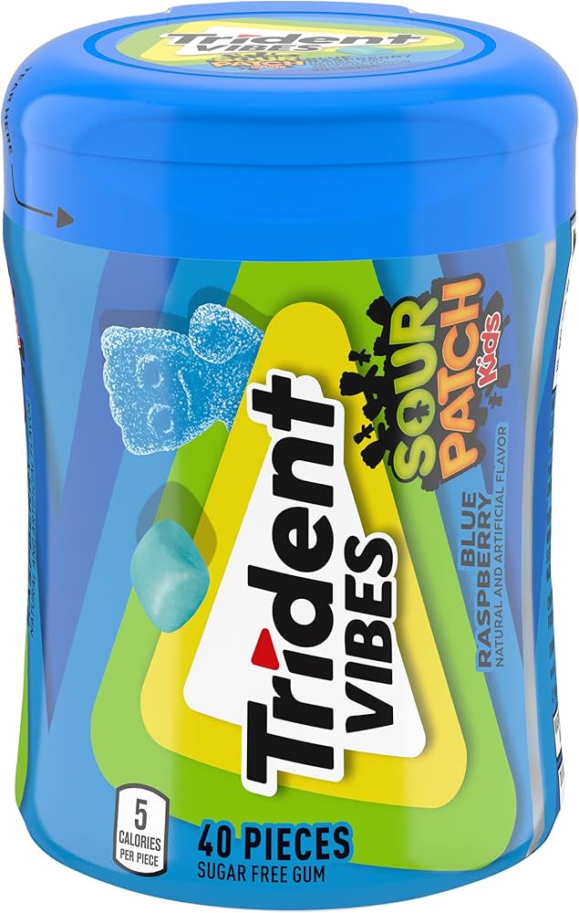 TRIDENT VIBES BLUE RASPBERRY SOUR PATCH 40 PIECES