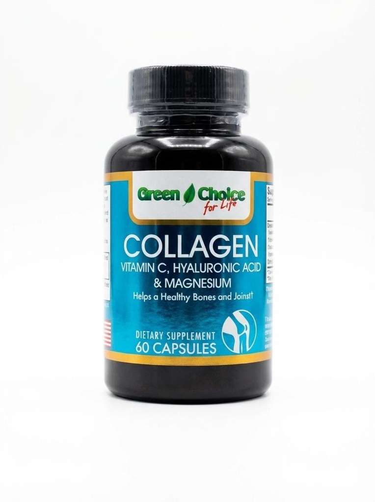COLLAGEN - VITAMINA C - HYALURONIC ACID - MAGNESIUM GREEN CHOICE 60 CAP