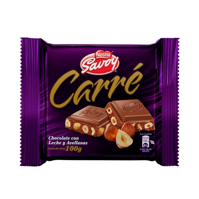 CHOCOLATE SAVOY AVELLANA CARRE 100 GR OFERTA