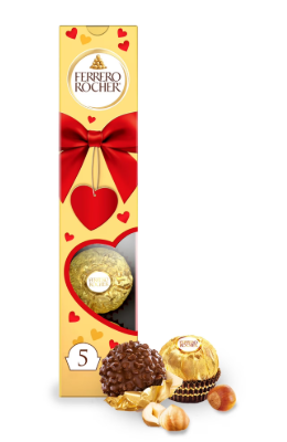 FERRERO ROCHER 5 UNID SAN  VALENTIN 62.5 GR