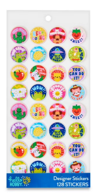 STICKERS HELLO HOBBY DESIGNER 128CT