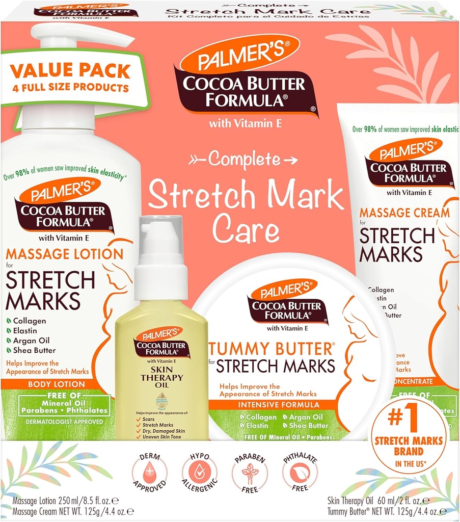 KIT CUIDADO DE LA PIEL CON MANTECA DE CACAO 4 CT PALMERS