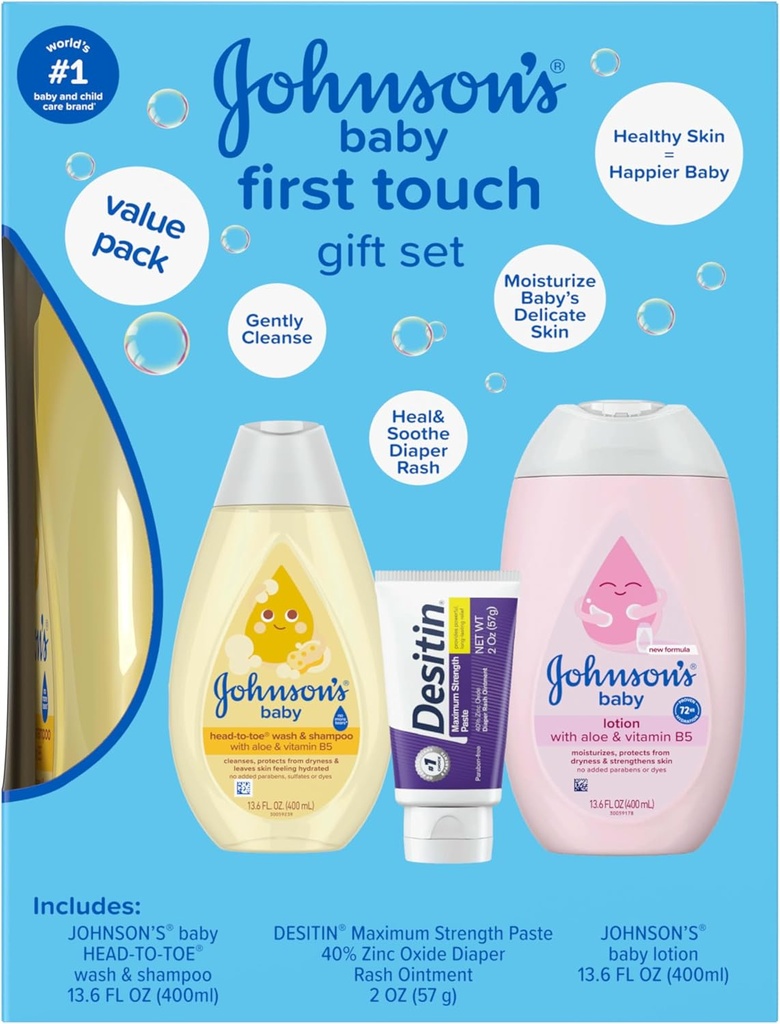 GIFT SET JOHNSONS BABY FIRST TOUCH 3 CT
