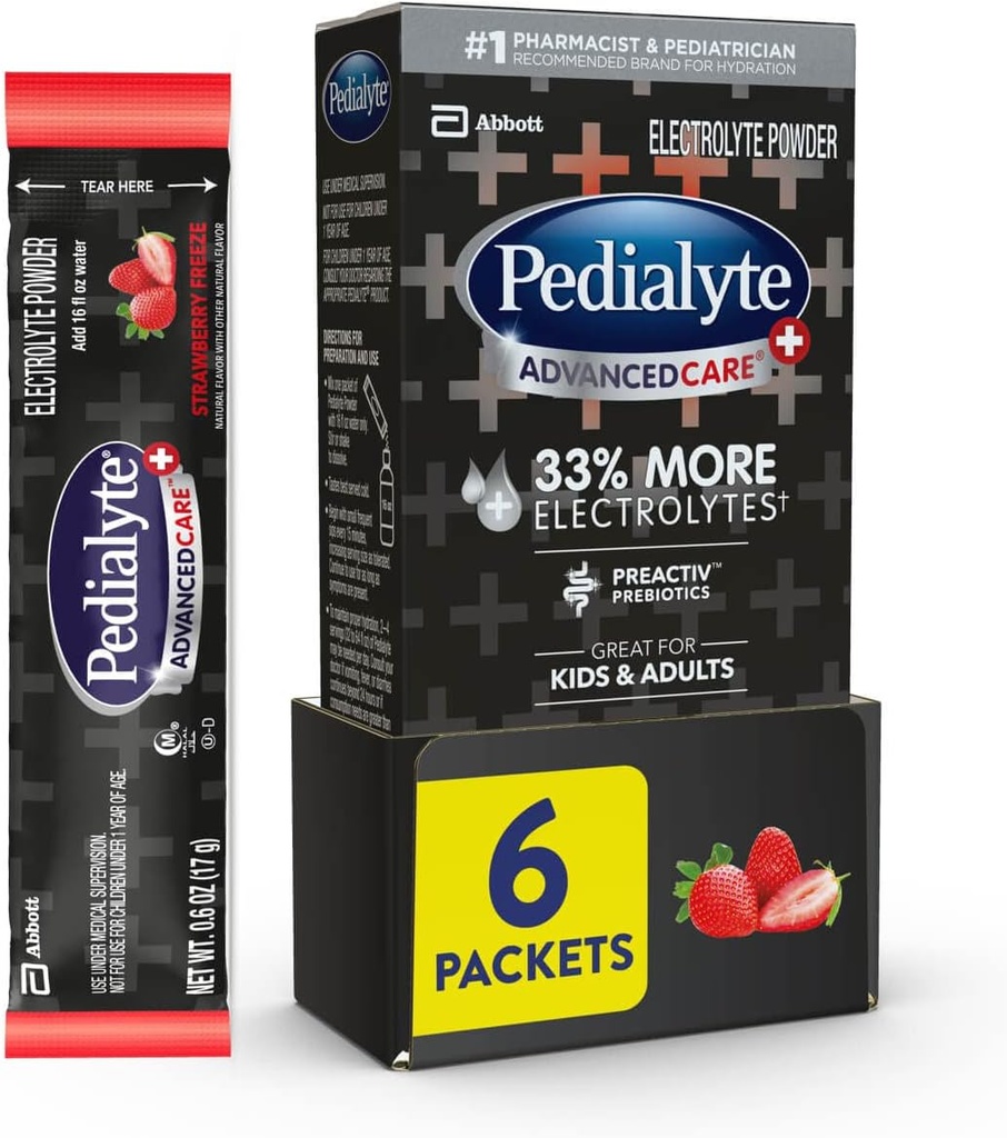PEDIALYTE ADVANCED CARE BREEZE X 6 PACKETS STRAWBERRY 17G