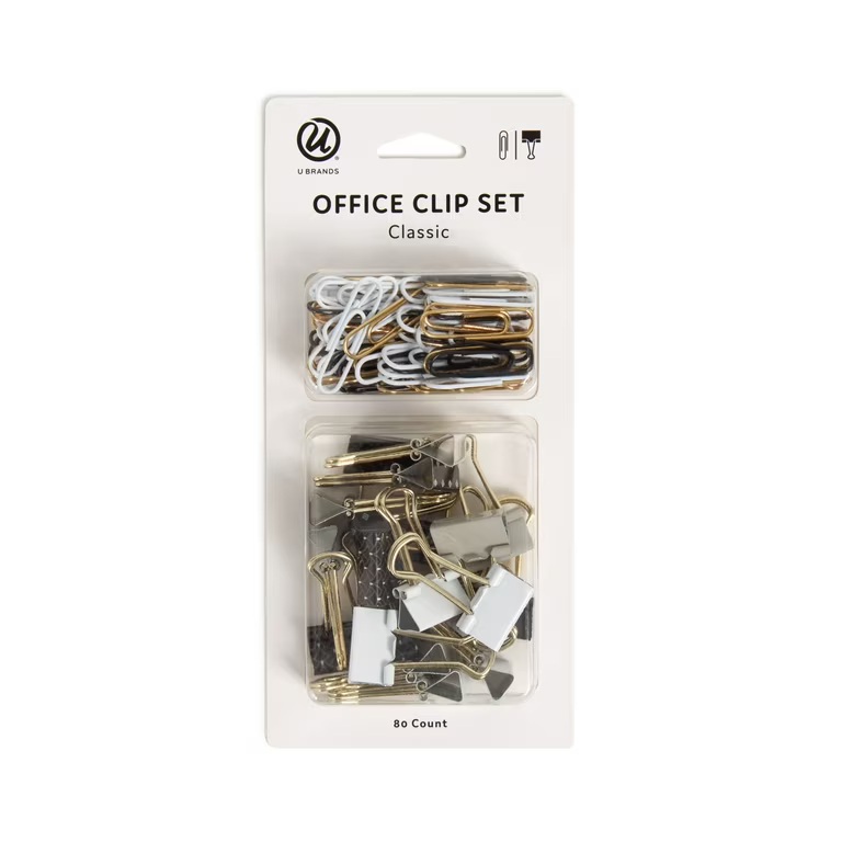 JUEGO DE PASADORES Y CLIPS 80 CT UBRANDS