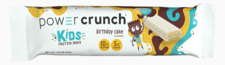 POWER CRUNCH KIDS BARRA ALTA EN PROTEINA SABOR BIRTHDAY CAKE 32G