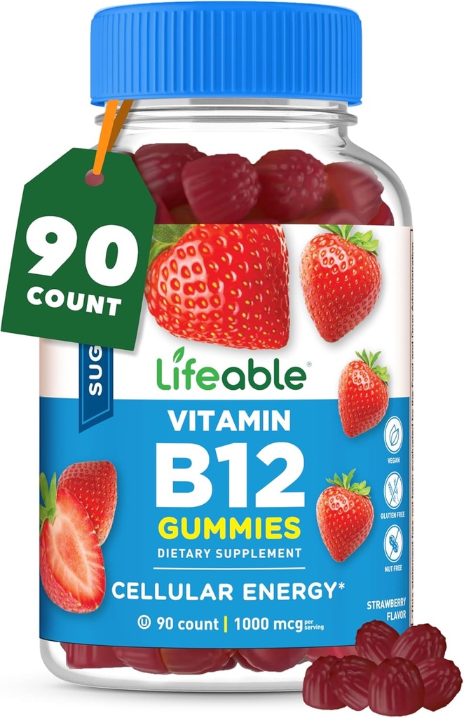 VITAMINA B12 LIFEABLE KIDS 90 GUMMIES STRAWBERRY SUGAR FREE