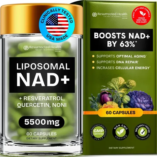 BOOSTS NAD+ BY 63% 60 CAP RESURRECTED HEALTH
