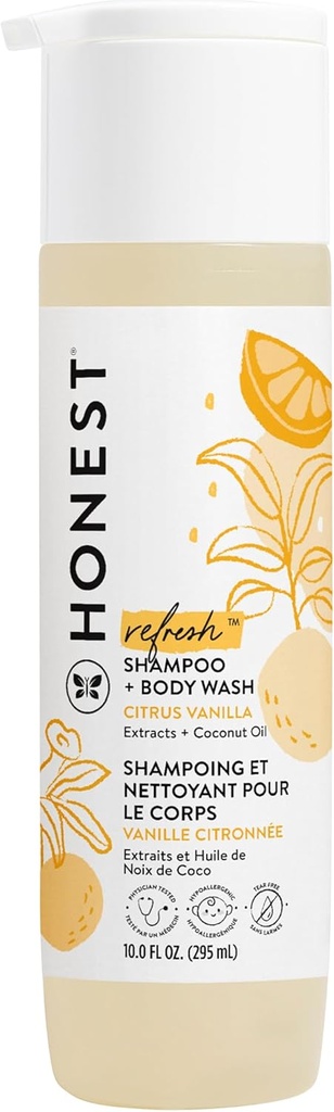 SHAMPOO + BODY WASH HONEST CITRUS VAINILLA 295 ML
