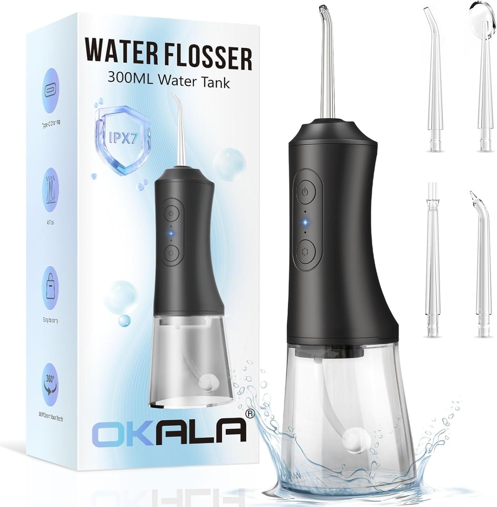 IRRIGADOR BUCAL DENTAL CON HILO DE AGUA PORTATIL 300 ML OKALA