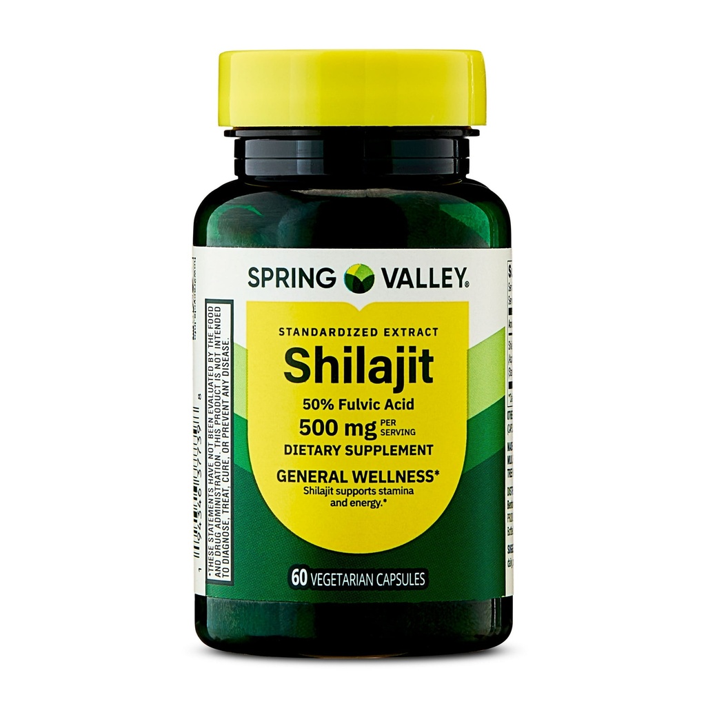 SHILAJIT 500 MG 60 CAP SPRING VALLEY
