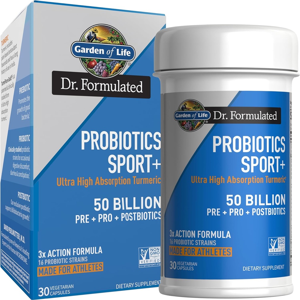 DR. FORMULATED PROBIOTICS SPORT + TURMERIC 50 BILLION 30 CAP GARDEN OF LIFE