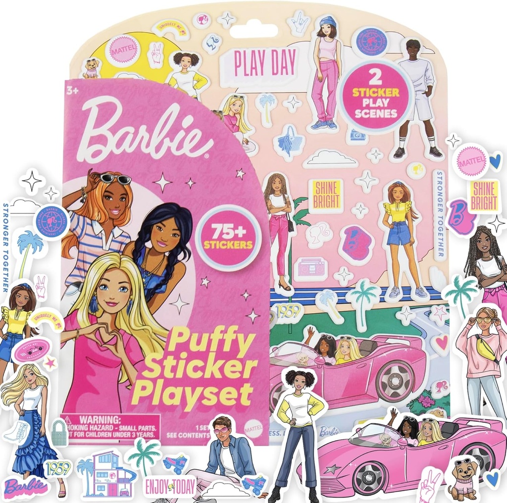 STICKER PUFFY PLAYSET BARBIE 75 PC